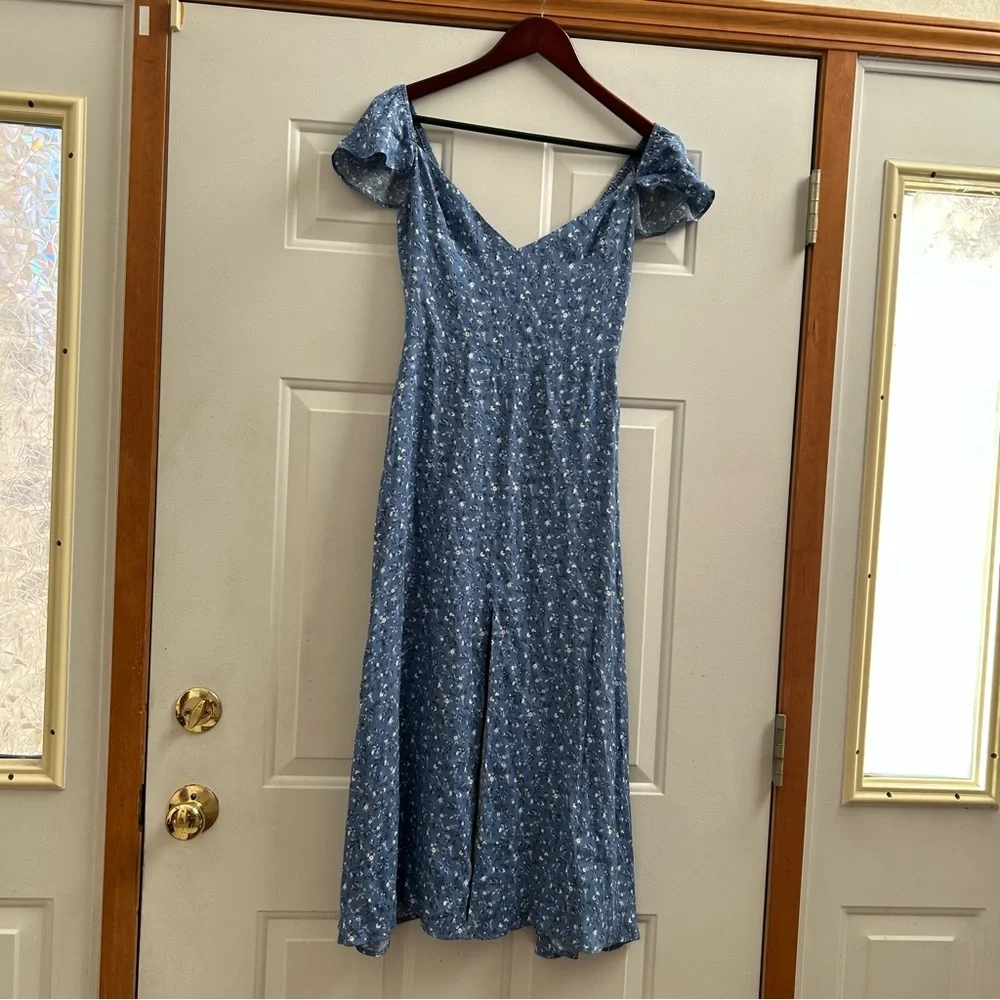 Super Cute and Flattering! Reformation Baxley Dress in Blue Eve Womens Size 2 - Picture 9 of 14